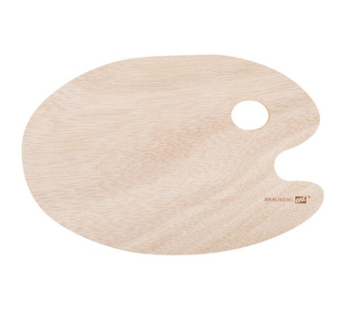 Палитра художественная деревянная овальная 20х30 см, BRAUBERG ART CLASSIC, 192232