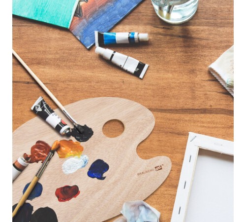 Палитра художественная деревянная овальная 20х30 см, BRAUBERG ART CLASSIC, 192232