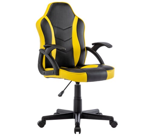 Кресло компьютерное BRABIX "Shark GM-203", экокожа, черное/желтое, 532514 Кресло компьютерное BRABIX "Shark GM-203", экокожа, черное/желтое, 532514