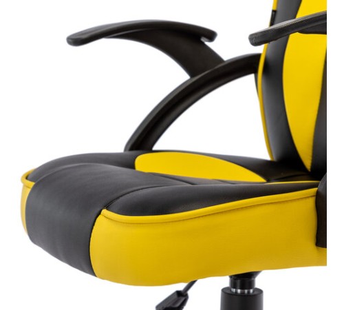Кресло компьютерное BRABIX "Shark GM-203", экокожа, черное/желтое, 532514 Кресло компьютерное BRABIX "Shark GM-203", экокожа, черное/желтое, 532514