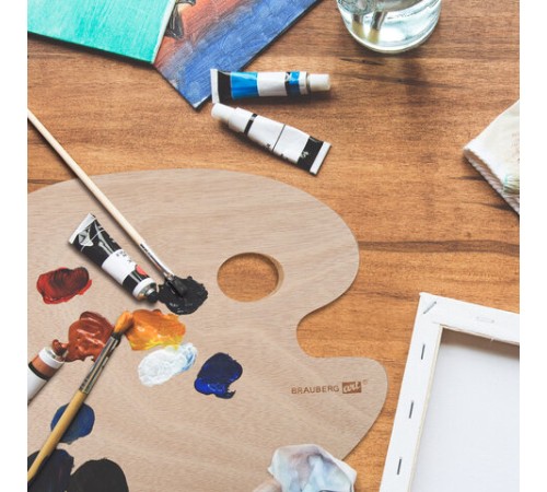 Палитра художественная деревянная овальная 30х40 см, BRAUBERG ART CLASSIC, 192233