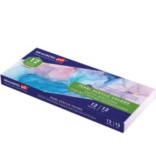 Краски акриловые художественные ПЕРЛАМУТРОВЫЕ, НАБОР 12 цветов в тубах по 12 мл, BRAUBERG ART CLASSIC, 192243