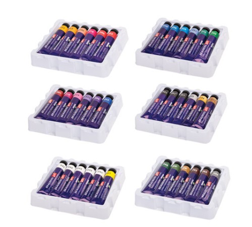 Краски акриловые художественные, НАБОР 36 штук, 31 цвет, в тубах по 22 мл, BRAUBERG ART CLASSIC, 192245