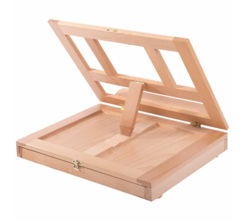 Мольберт настольный из бука с выдвижным ящиком, 34,5х26х27 см, холст до 30 см, BRAUBERG ART, 192247
