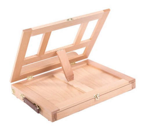 Мольберт настольный из бука с выдвижным ящиком, 34,5х26х27 см, холст до 30 см, BRAUBERG ART, 192247