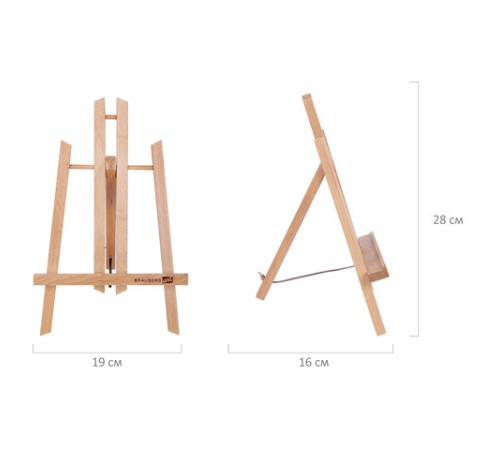 Мольберт настольный из бука 19х16х28 см, высота холста до 30 см, лакированный, BRAUBERG ART CLASSIC, 192253