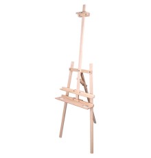 Мольберт напольный из сосны Лира с полкой, 170х55х70 см, высота холста до 107 см, BRAUBERG ART CLASSIC, 192261