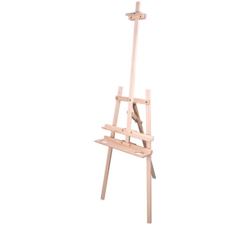 Мольберт напольный из сосны Лира с полкой, 170х55х70 см, высота холста до 107 см, BRAUBERG ART CLASSIC, 192261