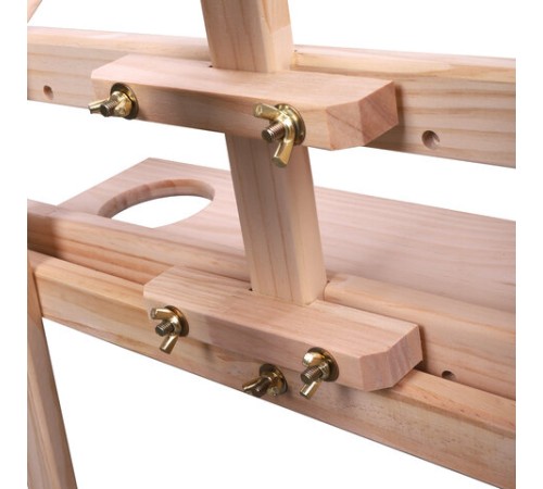 Мольберт напольный из сосны Лира с полкой, 170х55х70 см, высота холста до 107 см, BRAUBERG ART CLASSIC, 192261