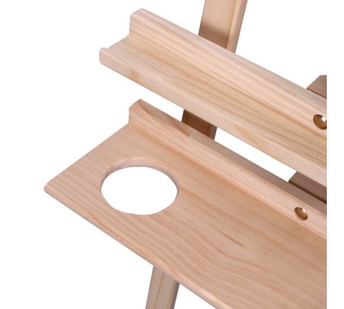 Мольберт напольный из сосны Лира с полкой, 170х55х70 см, высота холста до 107 см, BRAUBERG ART CLASSIC, 192261