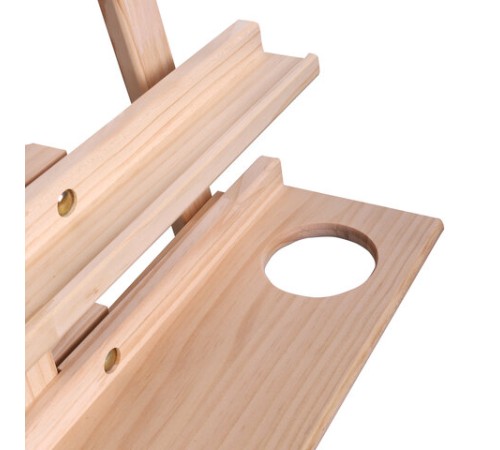 Мольберт напольный из сосны Лира с полкой, 170х55х70 см, высота холста до 107 см, BRAUBERG ART CLASSIC, 192261