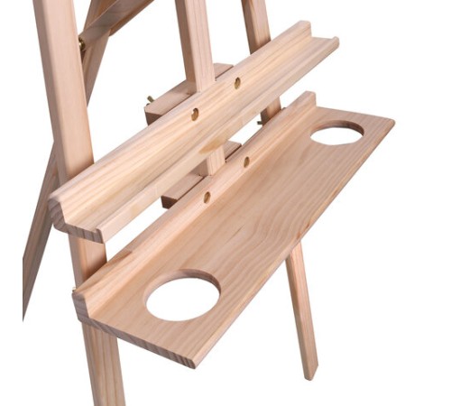 Мольберт напольный из сосны Лира с полкой, 170х55х70 см, высота холста до 107 см, BRAUBERG ART CLASSIC, 192261