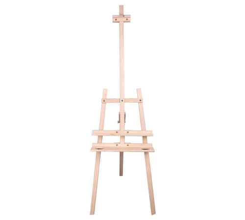 Мольберт напольный из сосны Лира с полкой, 170х55х70 см, высота холста до 107 см, BRAUBERG ART CLASSIC, 192261