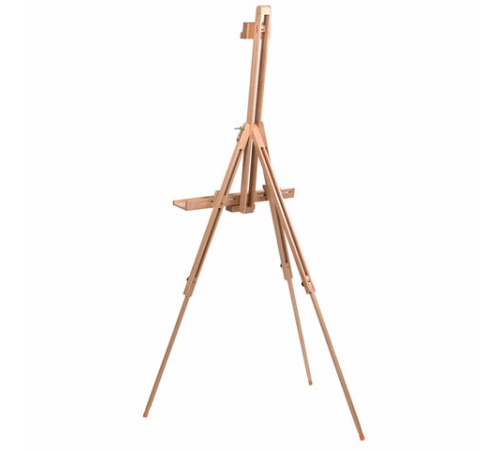 Мольберт полевой-тренога, бук, с полкой, высота 132-192 см, высота холста 112 см, BRAUBERG ART, 192262