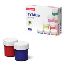 Гуашь ERICH KRAUSE Basic, 12 цветов по 17 мл, картонная упаковка, 50544