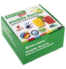 Краски пальчиковые для малышей от 1 года, 4 цвета по 40 мл, BRAUBERG KIDS, 192278