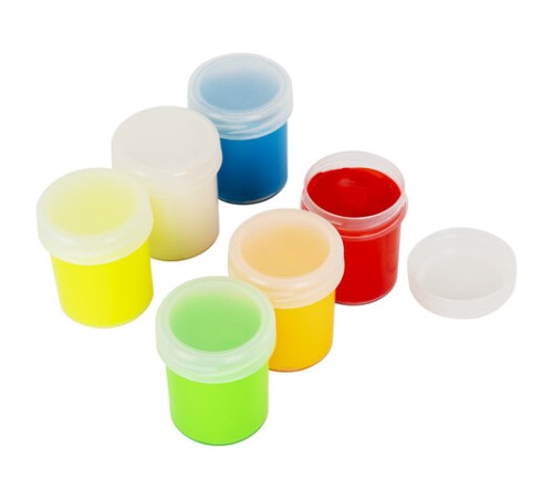 Краски пальчиковые для малышей от 1 года, 6 цветов (3 классических + 3 флуоресцентных) х 40 мл, BRAUBERG KIDS, 192279