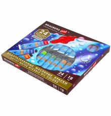 Краски масляные ВОДОРАЗБАВИМЫЕ художественные, 24 цвета по 18 мл в тубах, BRAUBERG ART PREMIERE, 192291