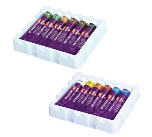 Краски акриловые художественные, НАБОР 12 штук по 22 мл, в тубах, BRAUBERG ART DEBUT, 192300