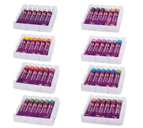 Краски акриловые художественные, НАБОР 48 штук, 41 цвет по 22 мл, в тубах, BRAUBERG ART DEBUT, 192302