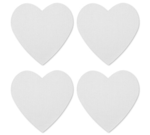 Холсты на магните в форме сердца НАБОР 4 шт., 7,5 см, 280 г/м2, 100% хлопок, BRAUBERG ART CLASSIC, 192334