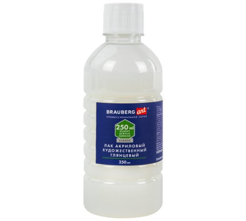 Лак акриловый глянцевый художественный, в бутылке, 250 мл, BRAUBERG ART CLASSIC, 192349