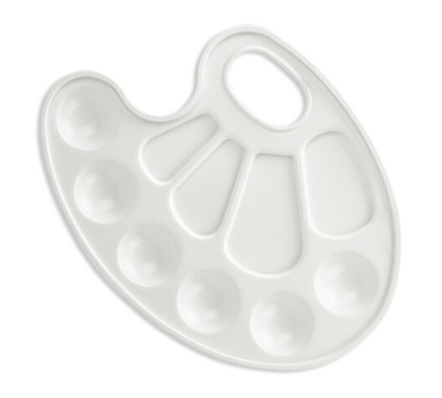 Палитра для рисования BRAUBERG KIDS, белая, овальная, 10 ячеек, 192353