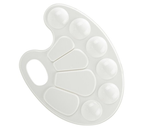 Палитра для рисования BRAUBERG KIDS, белая, овальная, 10 ячеек, 192353