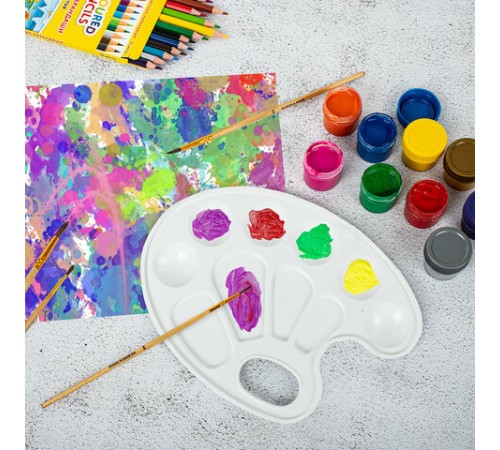 Палитра для рисования BRAUBERG KIDS, белая, овальная, 10 ячеек, 192353