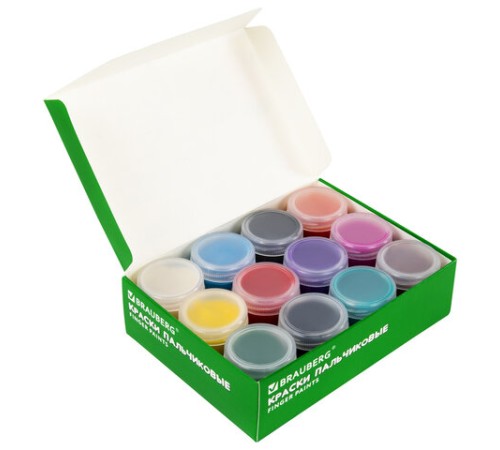 Краски пальчиковые для малышей от 1 года, КЛАССИКА, 12 цветов по 40 мл, BRAUBERG KIDS, 192397