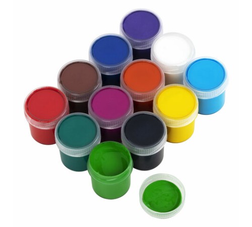 Краски акриловые для рисования и творчества 12 цветов по 20 мл, BRAUBERG HOBBY, 192435