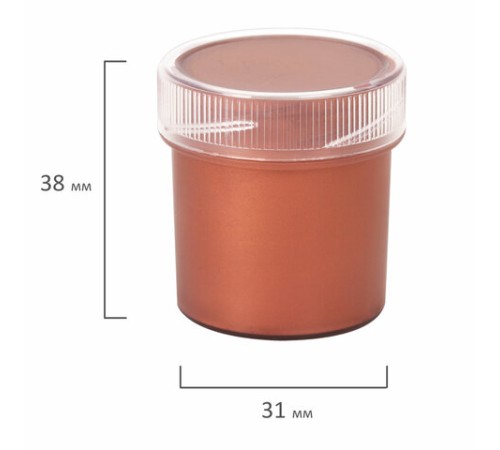 Краски акриловые МЕТАЛЛИК для рисования и творчества 6 цветов по 20 мл, BRAUBERG HOBBY, 192437