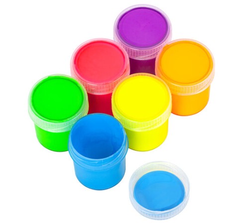 Краски акриловые НЕОНОВЫЕ для рисования и творчества 6 цветов по 20 мл, BRAUBERG HOBBY, 192438