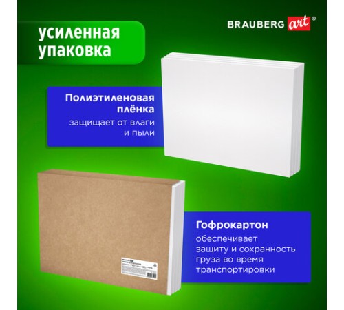 Холсты на подрамнике в коробе НАБОР 4 шт. (30х40 см), 280 г/м2, грунт, 100% хлопок, BRAUBERG ART DEBUT, 192511