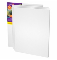 Холсты на подрамнике в коробе НАБОР 4 шт. (40х50 см), 280 г/м2, грунт, 100% хлопок, BRAUBERG ART DEBUT, 192512