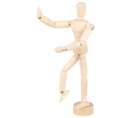 Манекен человека художественный, высота 16 см, натуральное дерево, BRAUBERG ART CLASSIC, 192513