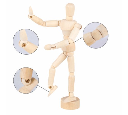 Манекен человека художественный, высота 16 см, натуральное дерево, BRAUBERG ART CLASSIC, 192513