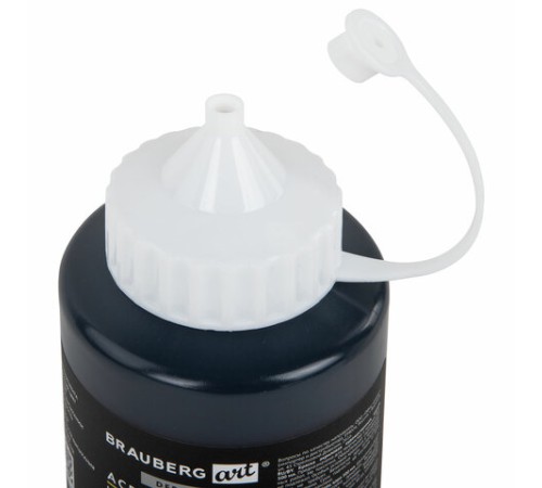 Краска акриловая художественная МАТОВАЯ черная 500 мл в банке, BRAUBERG ART DEBUT, 192536