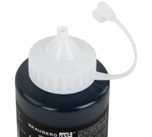 Краска акриловая художественная ГЛЯНЦЕВАЯ черная 500 мл в банке, BRAUBERG ART CLASSIC, 192540