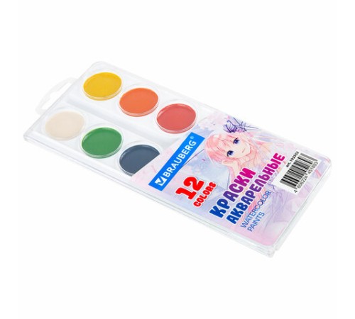 Краски акварельные BRAUBERG 12 цветов 