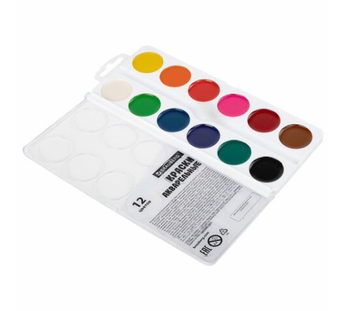 Краски акварельные BRAUBERG 12 цветов 