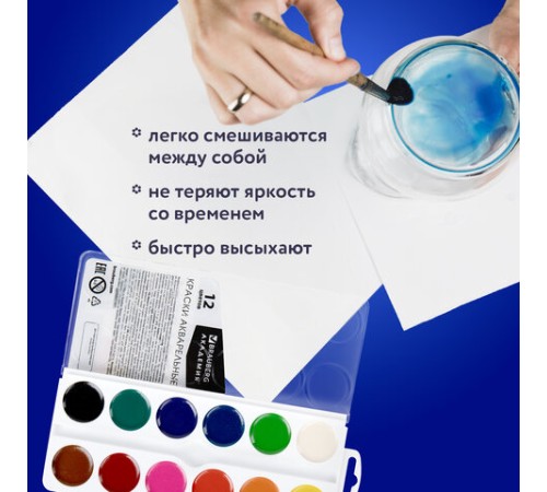 Краски акварельные BRAUBERG 12 цветов 