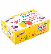 Краски пальчиковые для малышей от 1 года, классические цвета, 6 по 35 мл, ЮНЛАНДИЯ, 192567