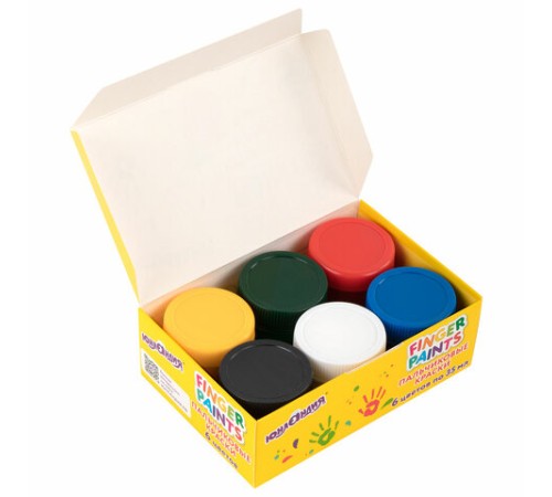 Краски пальчиковые для малышей от 1 года, классические цвета, 6 по 35 мл, ЮНЛАНДИЯ, 192567