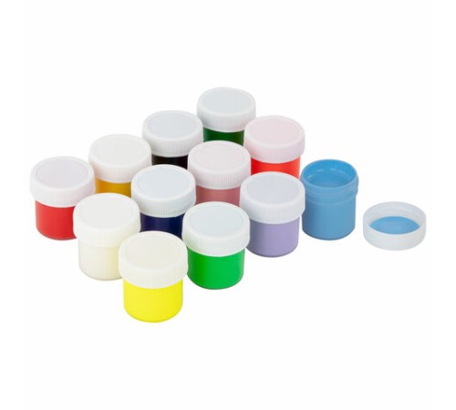 Краски пальчиковые для малышей от 1 года, 12 цветов (6 базовых + 3 пастельных + 3 флуоресцентных) по 35 мл, ЮНЛАНДИЯ, 192570