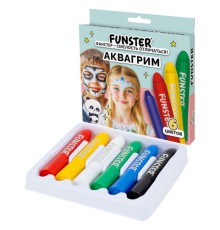 Аквагрим для лица и тела, 6 ярких цветов, FUNSTER (ФАНСТЕР), легко смываются, 192571