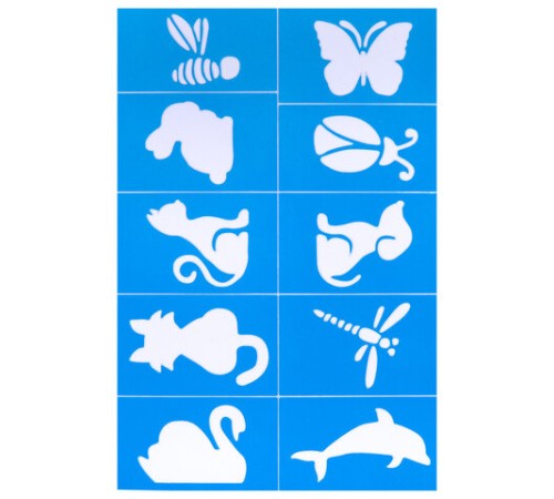 Аквагрим для лица и тела, 12 цветов (10 классических + золото + серебро), 10 трафаретов, FUNSTER (ФАНСТЕР), 192572