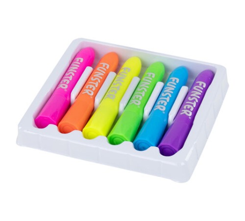 Аквагрим для лица и тела, 6 НЕОНОВЫХ цветов, FUNSTER (ФАНСТЕР), легко смываются, 192573