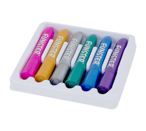 Аквагрим для лица и тела, 6 цветов МЕТАЛЛИК, FUNSTER (ФАНСТЕР), легко смываются, 192574