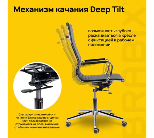 Кресло офисное BRABIX PREMIUM "Intense EX-531", экокожа, хром, черное, 532540